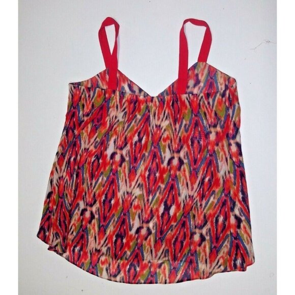 Nicole Miller tank top swing top Sz L geometric aztec print multicolor EUC - Picture 2 of 8